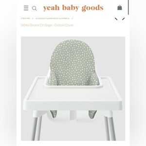 IKEA high chair cover bundle, 2 covers by Yeah Baby Good in Sage & Palm Tree!